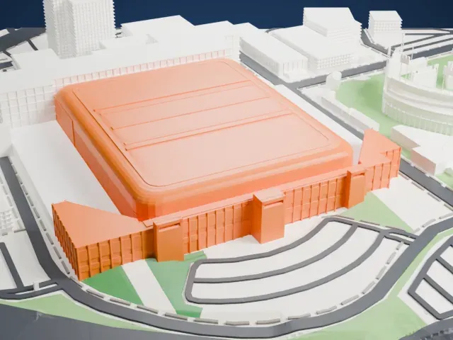 Ford Field model, North view