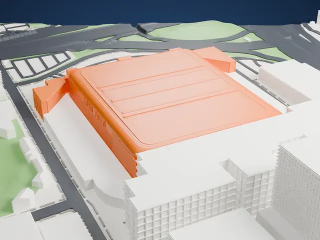 Ford Field model, South view