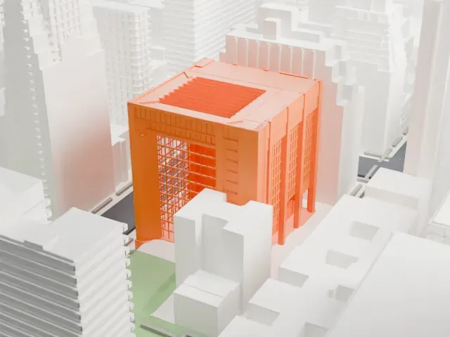 Ford Foundation Center for Social Justice model, East view
