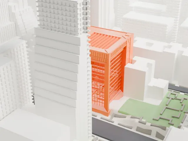 Ford Foundation Center for Social Justice model, South view