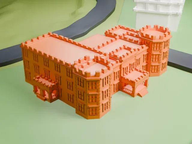 Fort Totten Officers' Club model, East view