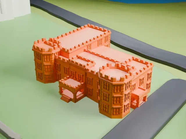 Fort Totten Officers' Club model, North view