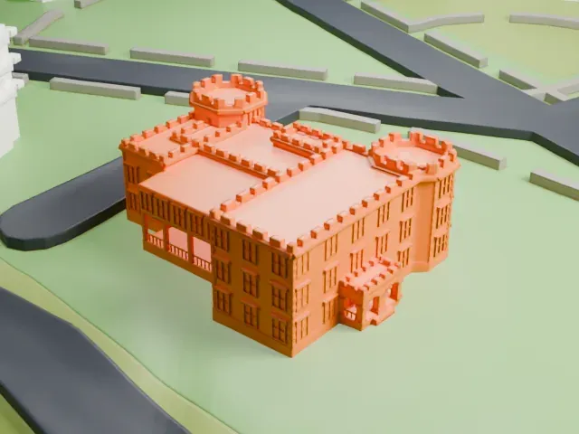 Fort Totten Officers' Club model, South view