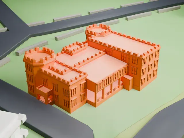 Fort Totten Officers' Club model, West view