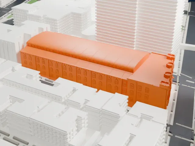 Fort Washington Avenue Armory model, North view
