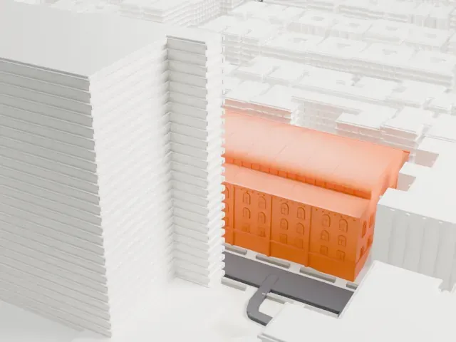 Fort Washington Avenue Armory model, South view