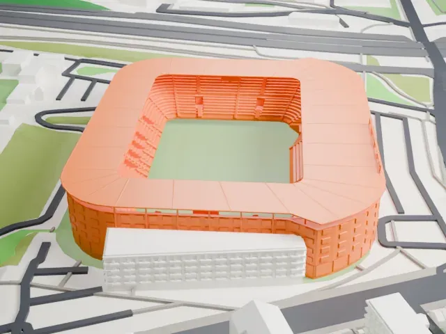 Fortuna Arena model, North view