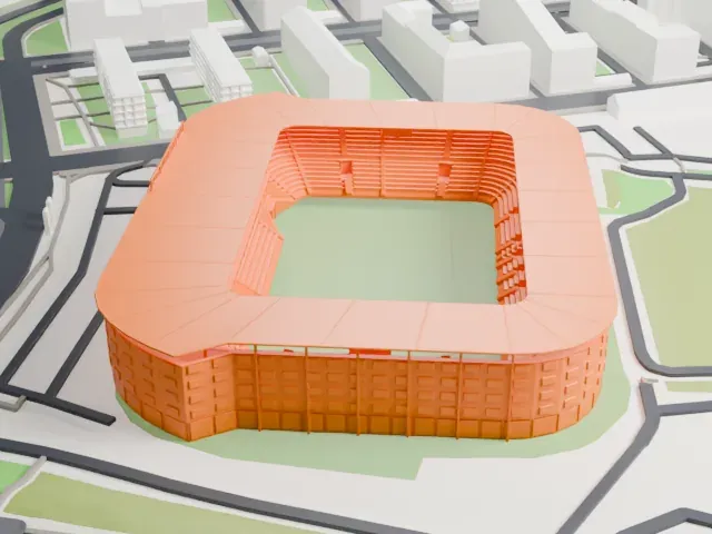 Fortuna Arena model, South view