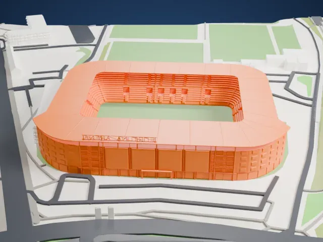 Fortuna Arena model, West view