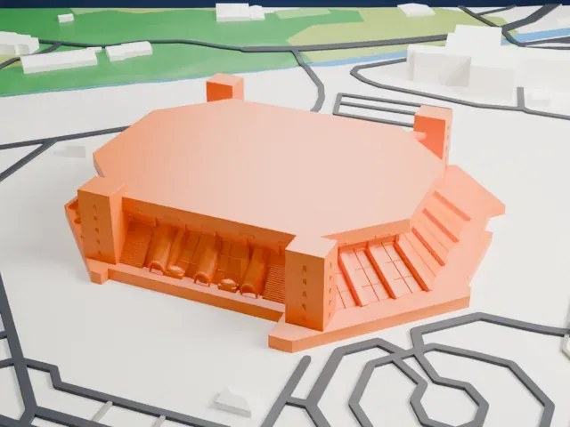 Forum di Milano model, East view
