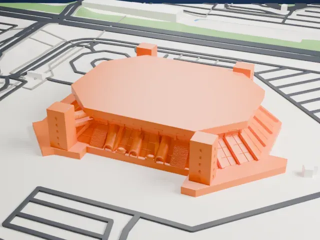 Forum di Milano model, West view