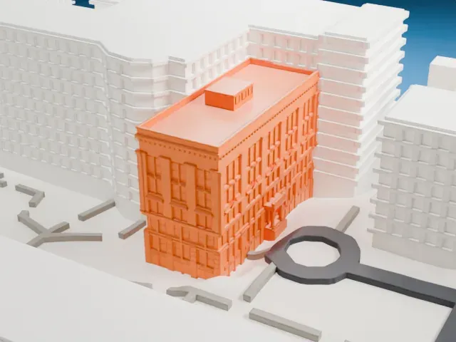 Founder's Hall, Rockefeller University model, West view