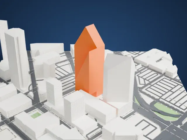 Fountain Place model, North view