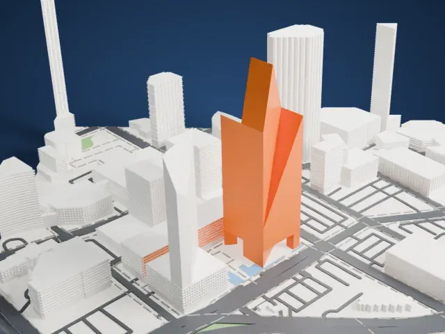 Fountain Place model, West view