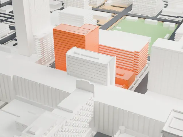 Four Queens model, North view