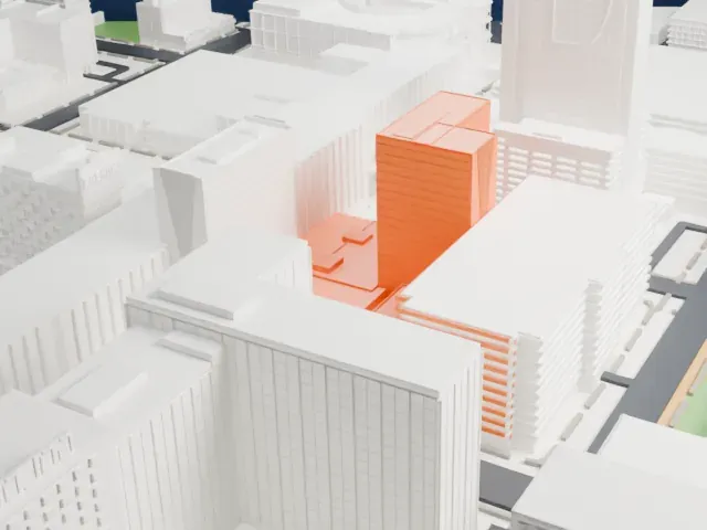 Four Queens model, West view