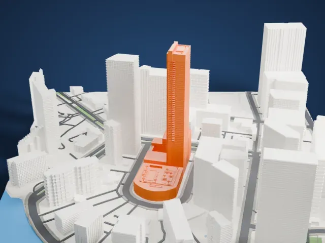 Four Seasons Hotel Miami model, East view