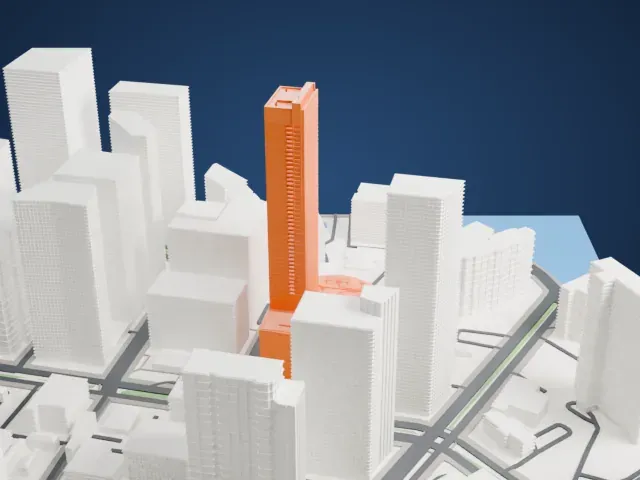 Four Seasons Hotel Miami model, West view