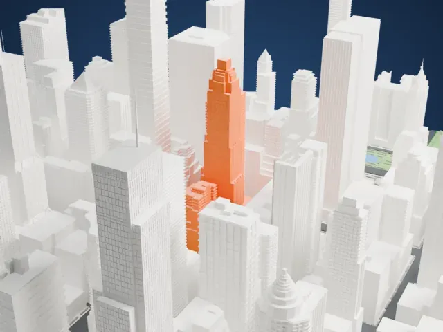 Four Seasons Hotel New York model, East view