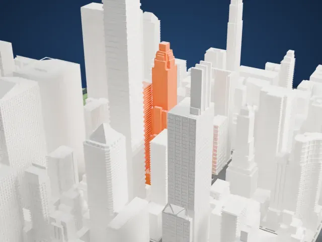 Four Seasons Hotel New York model, South view