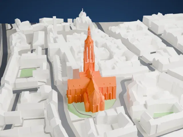 Frankfurt Cathedral (St. Bartholomew) model, East view