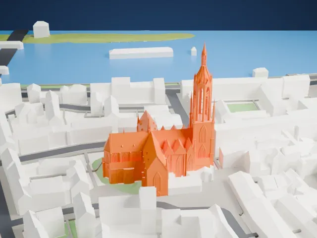 Frankfurt Cathedral (St. Bartholomew) model, North view