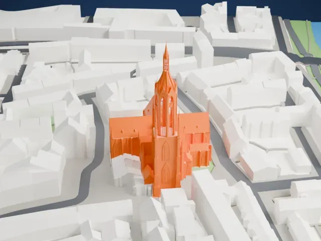 Frankfurt Cathedral (St. Bartholomew) model, West view