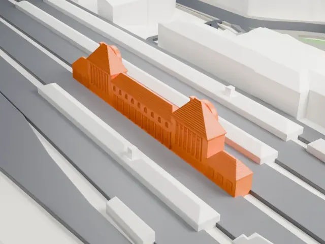 Frankfurt (Main) Süd station model, East view