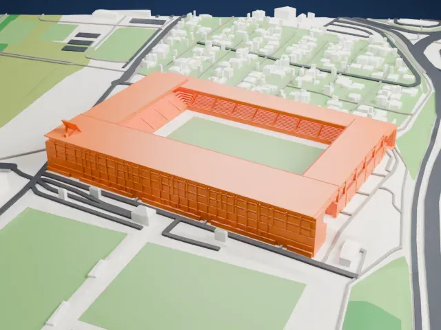 Franz Horr Stadium model, North view
