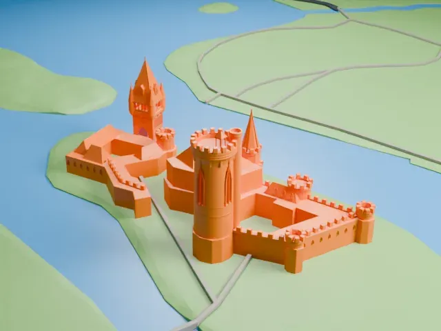 Franzensburg model, East view