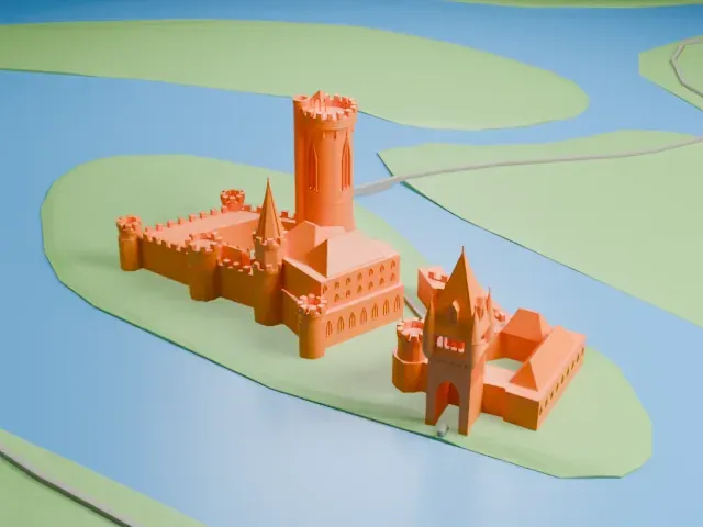 Franzensburg model, West view