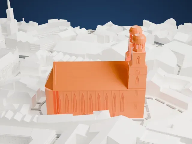 Frauenkirche Munich model, North view