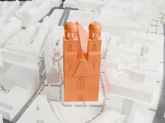 Frauenkirche Munich model, West view