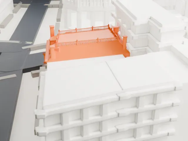 Fraunces Tavern model, South view