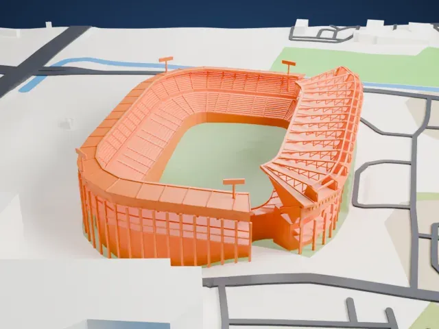 Free State Stadium model, North view
