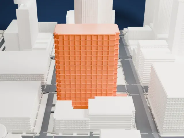 Freeport-McMoRan Center model, North view