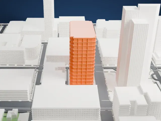 Freeport-McMoRan Center model, West view
