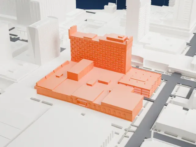 Fremont Hotel and Casino model, East view