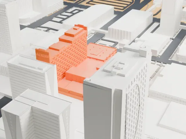 Fremont Hotel and Casino model, South view