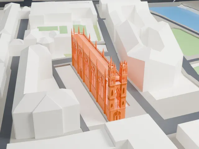 Friedrichswerder Church model, South view