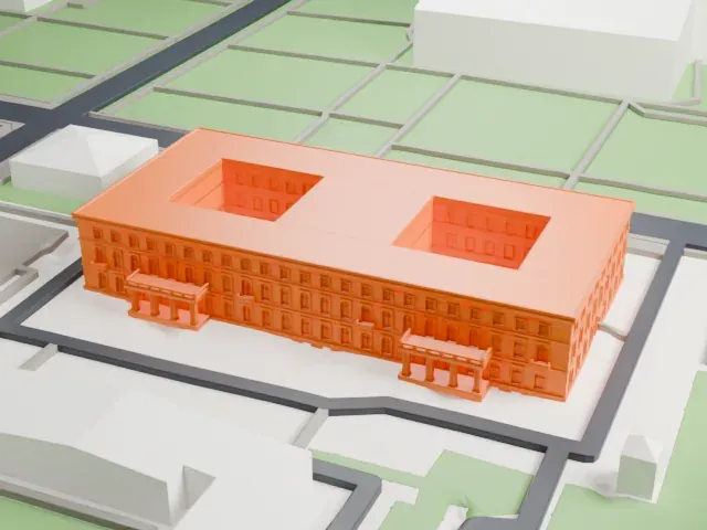 Führerbau model, East view