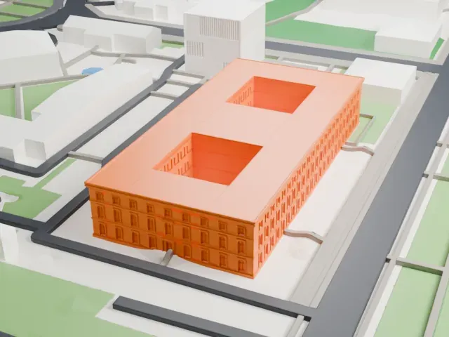 Führerbau model, North view