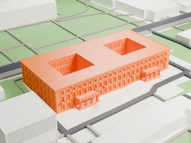 Führerbau model, South view