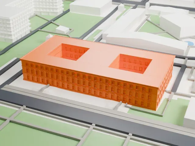 Führerbau model, West view
