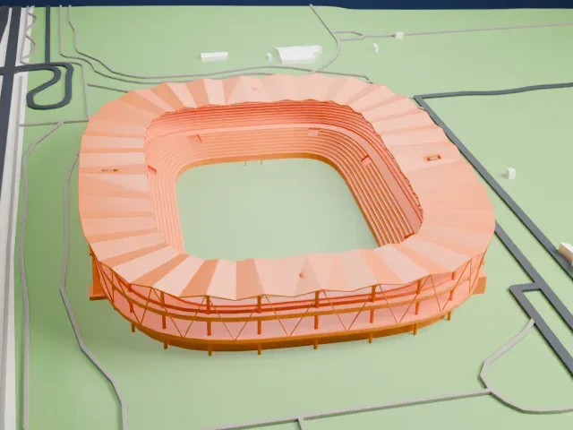 Fukuda Denshi Arena model, North view