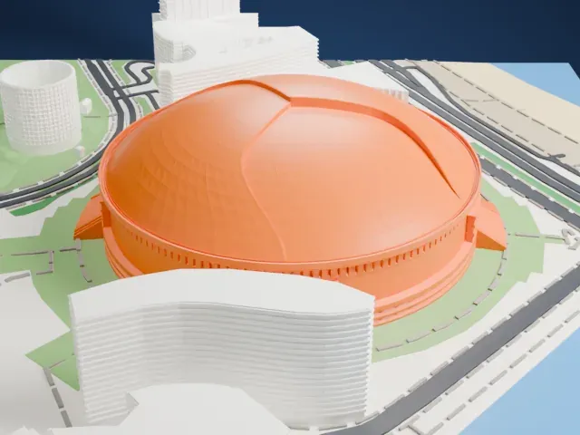 Fukuoka Dome model, East view