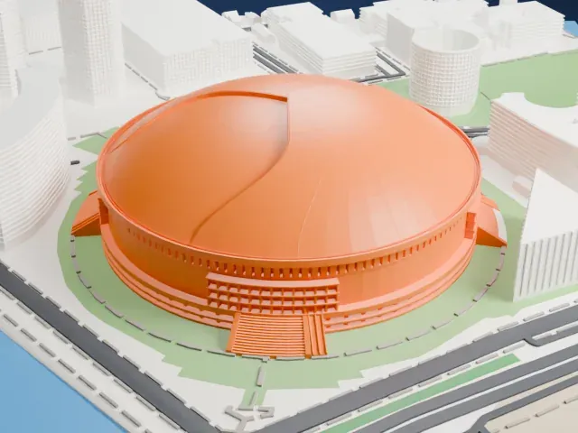Fukuoka Dome model, North view