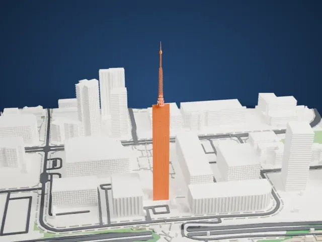 Fukuoka Tower model, North view
