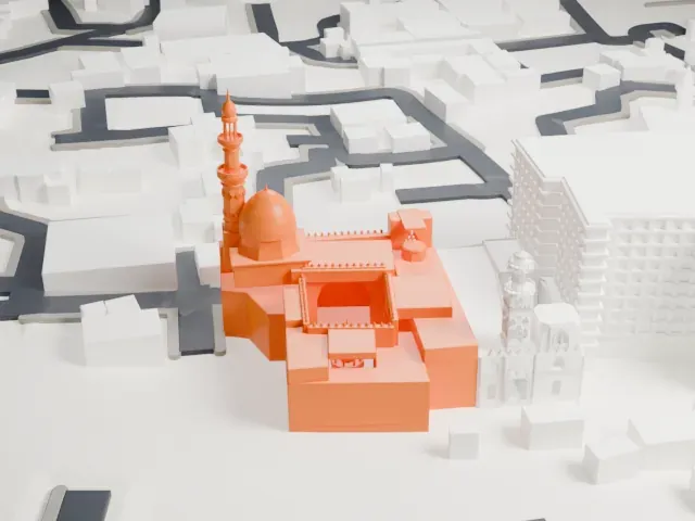 Funerary complex of Sultan Barquq model, West view