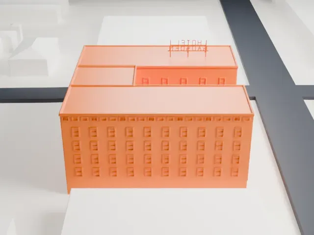 Gadsden Hotel model, South view